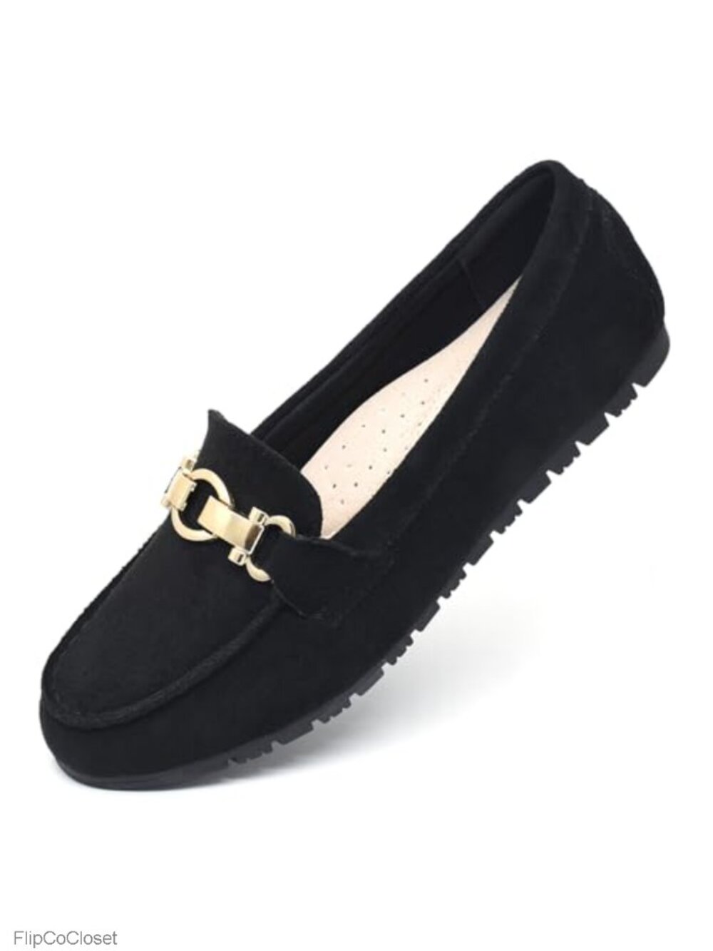 Micro-Suede Slip-On Loafers Memory Foam Comfort Work Flats